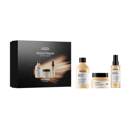 L'Oréal Professionnel Paris ABSOLUT REPAIR Hair Care Set – 3 Pieces (Shampoo 300 ml + Mask 250 ml + Leave-In 90 ml)