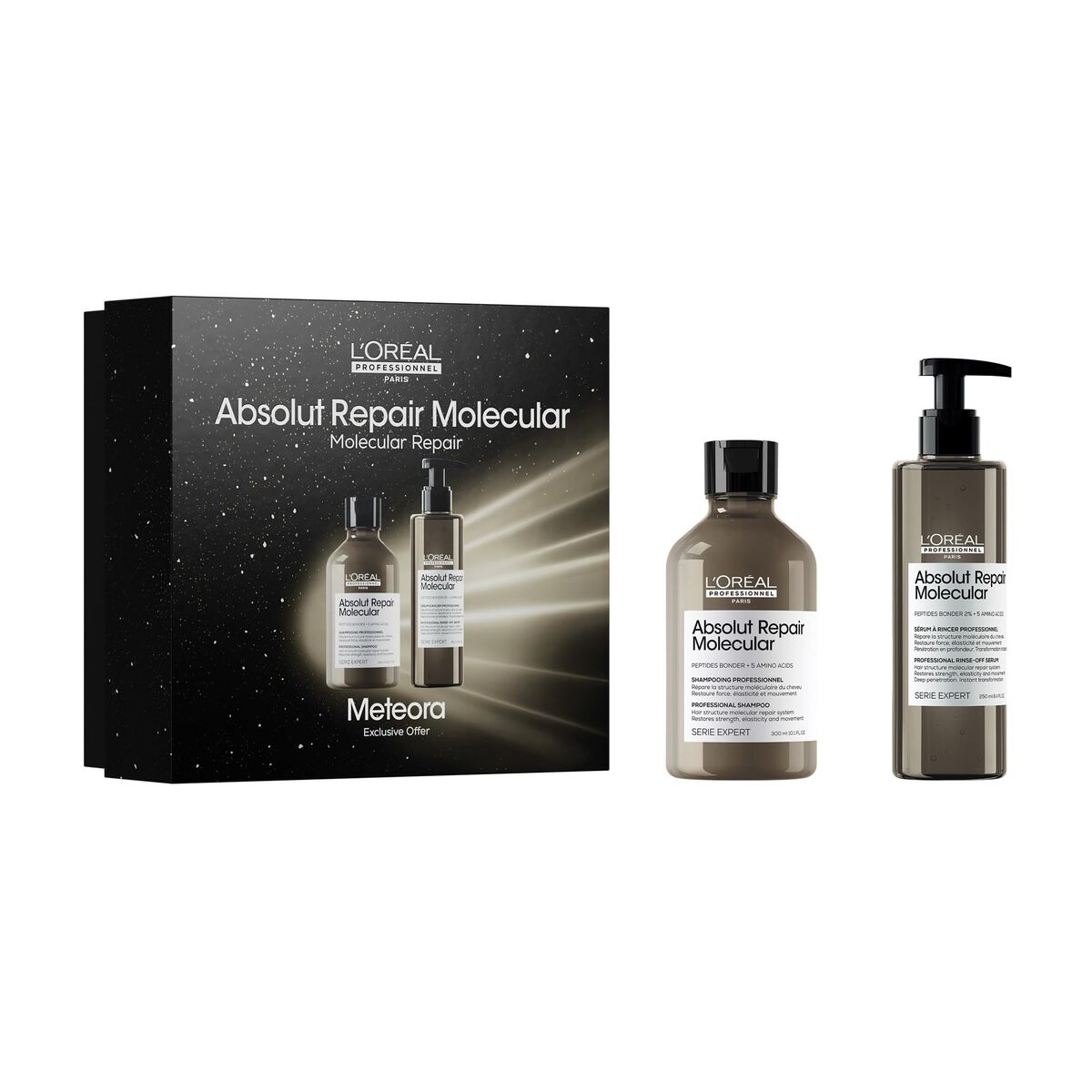 L'Oréal Professionnel Paris ABSOLUT REPAIR MOLECULAR Hair Care Set – 2 Pieces (Shampoo 300 ml + Serum 250 ml)