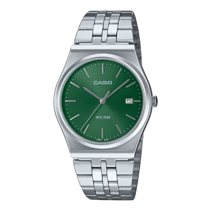 Men's Watch Casio – Green & Silver Stainless Steel Quartz (Ø 35 mm)