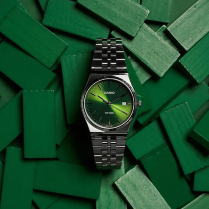 Men's Watch Casio – Green & Silver Stainless Steel Quartz (Ø 35 mm)